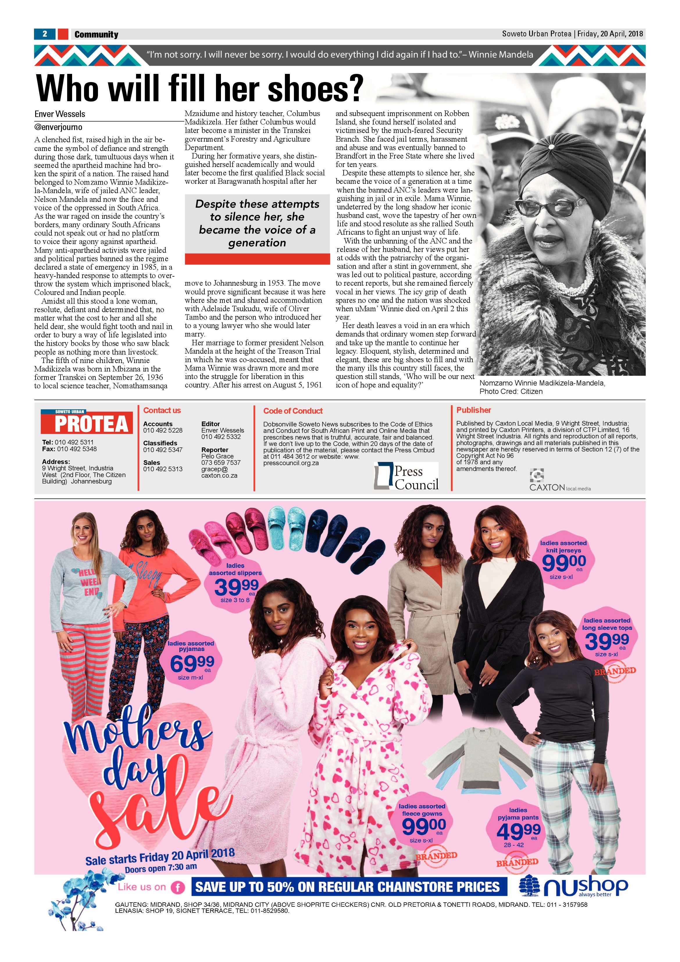 Protea – April 20, 2018 issue page 2