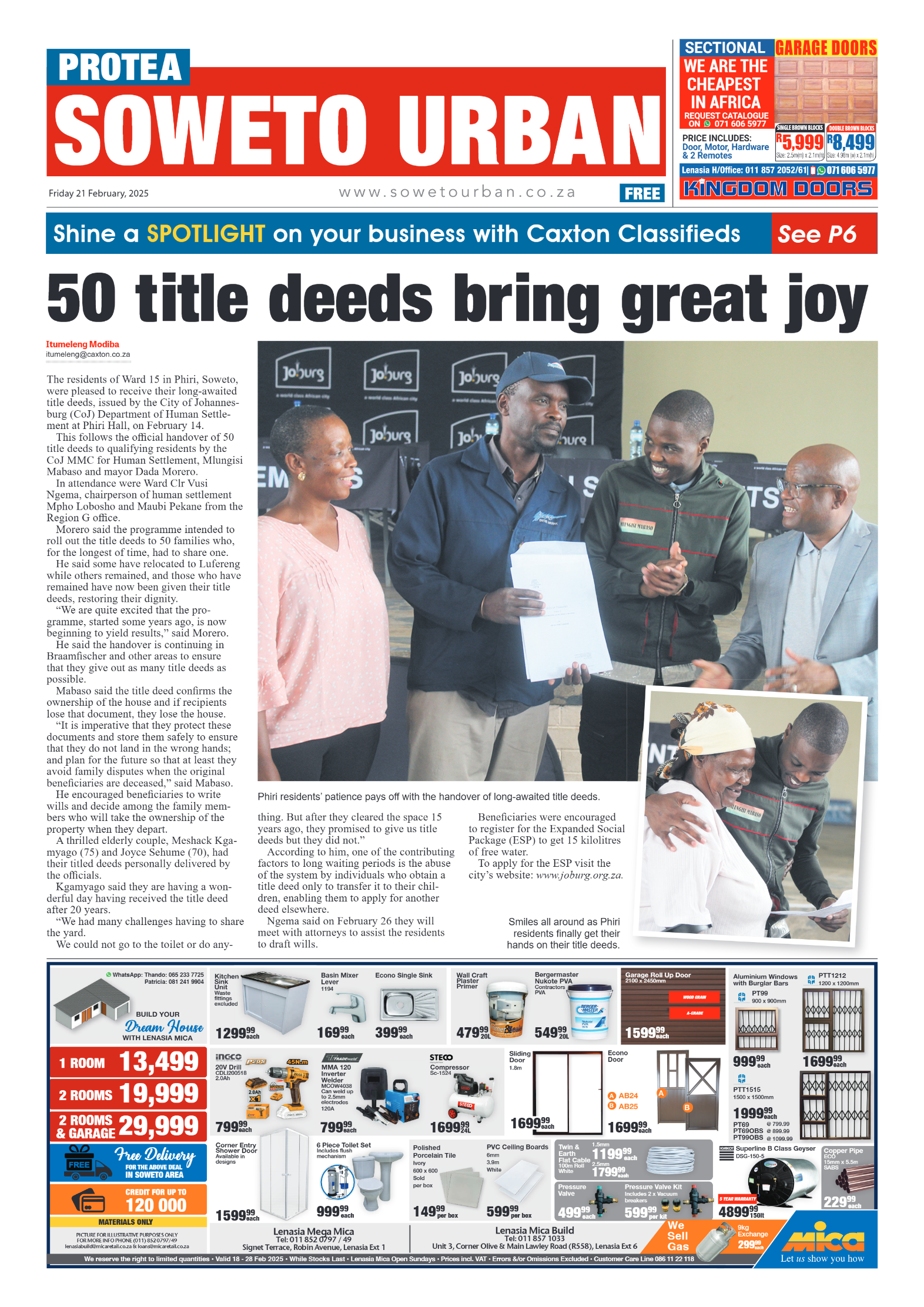 Protea: 21 February 2025 page 1