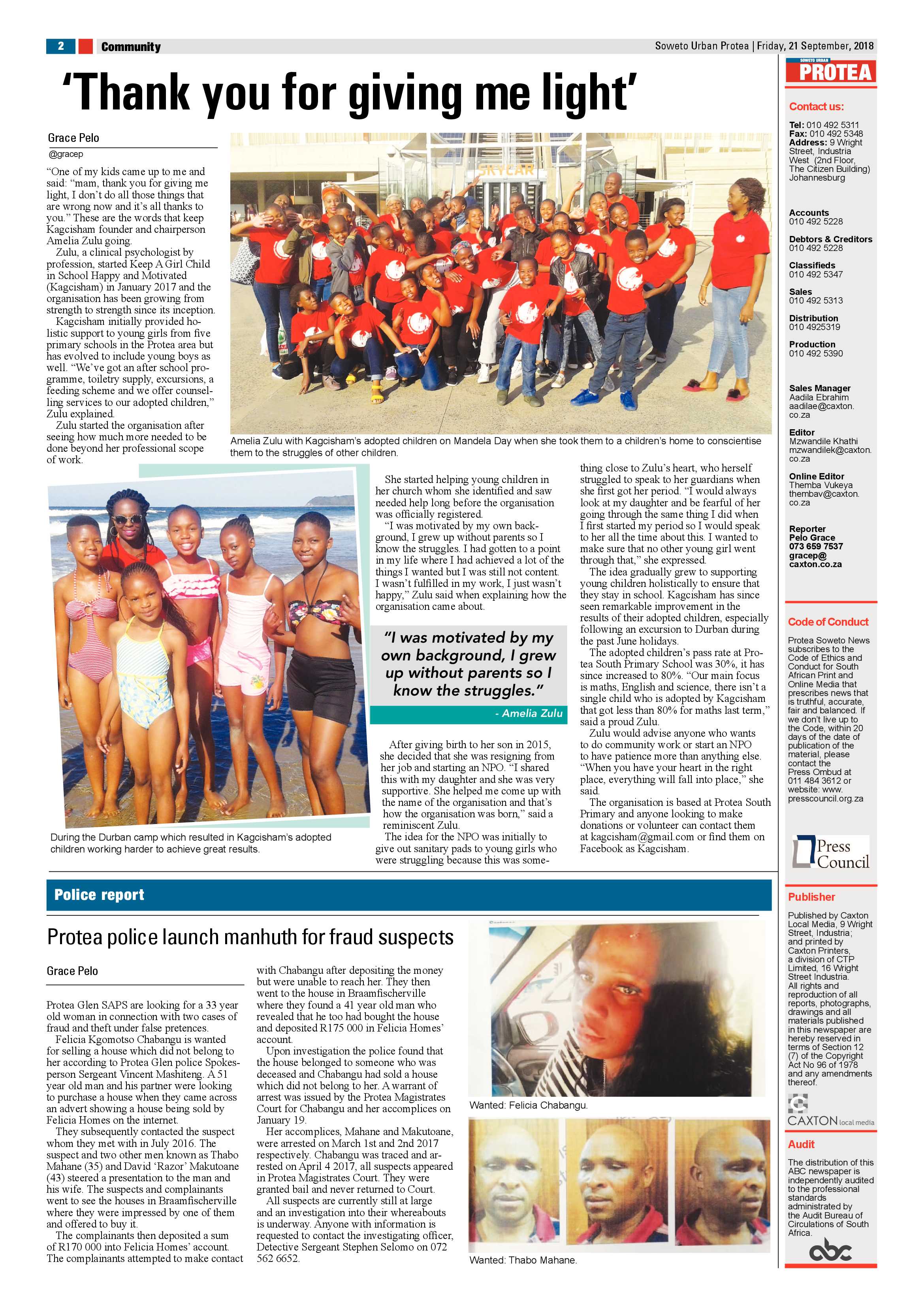 Protea – September 21, 2018 issue page 2