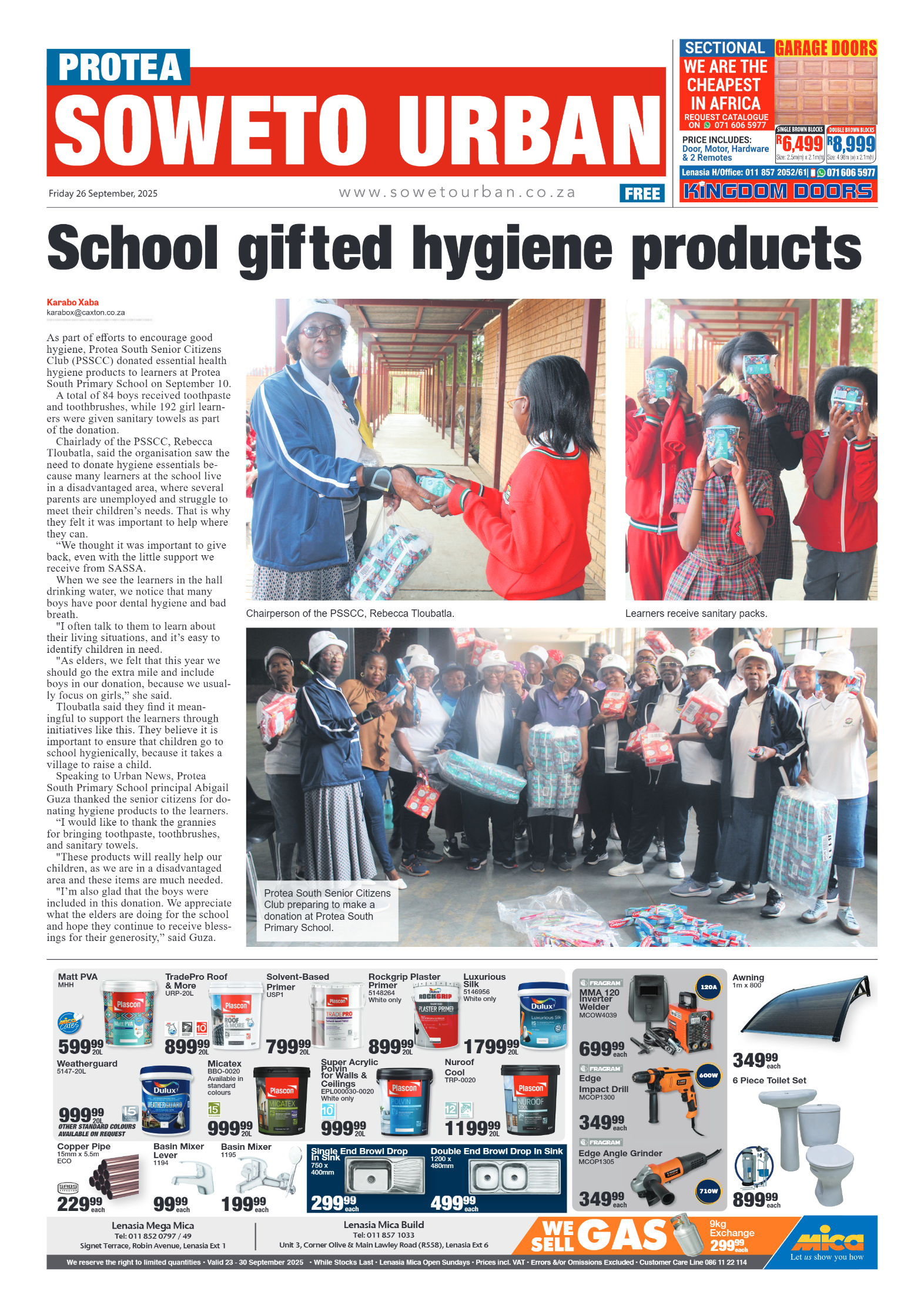 Protea: 26 September 2025 page 1