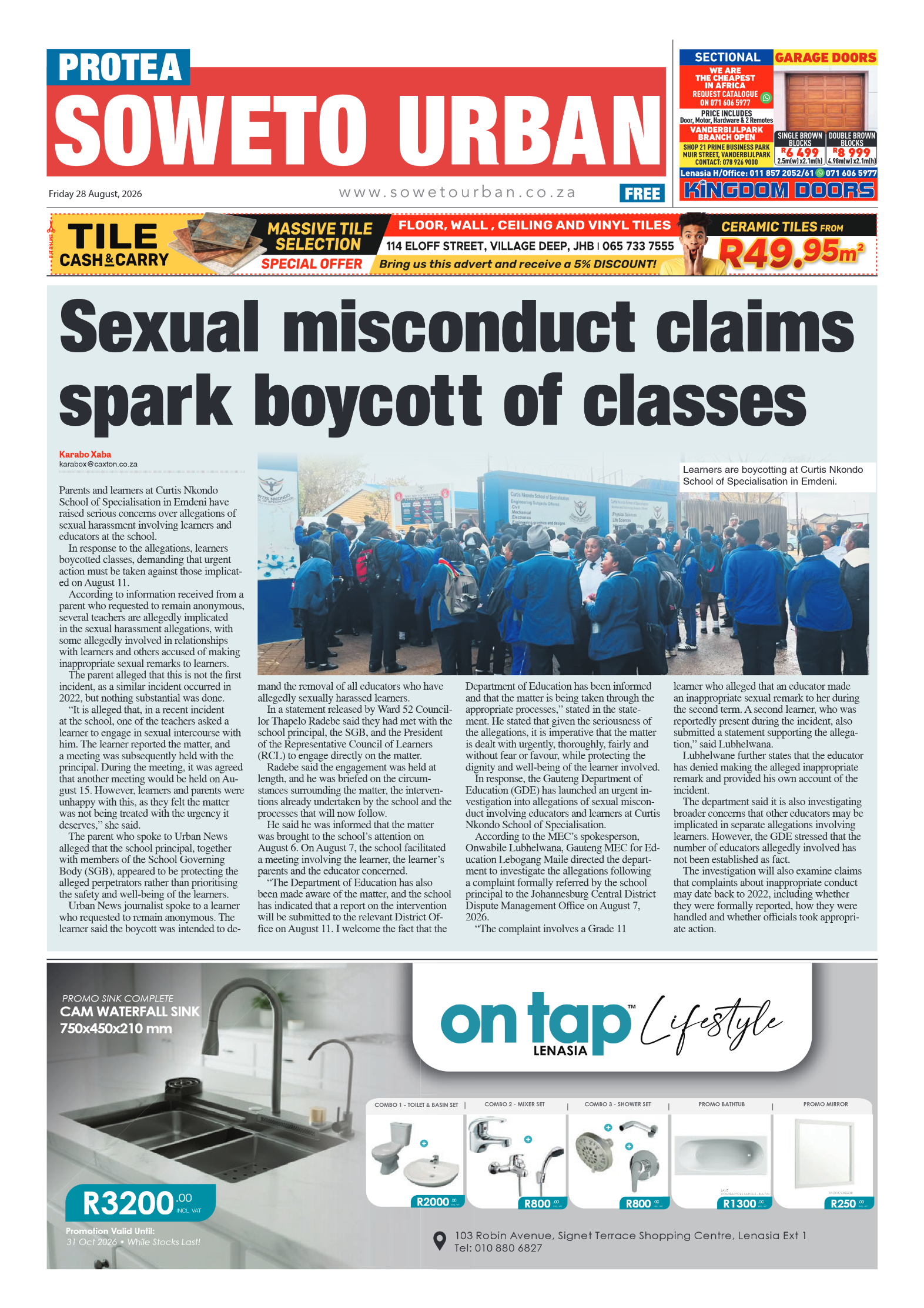 Protea 28 August 2026 page 1