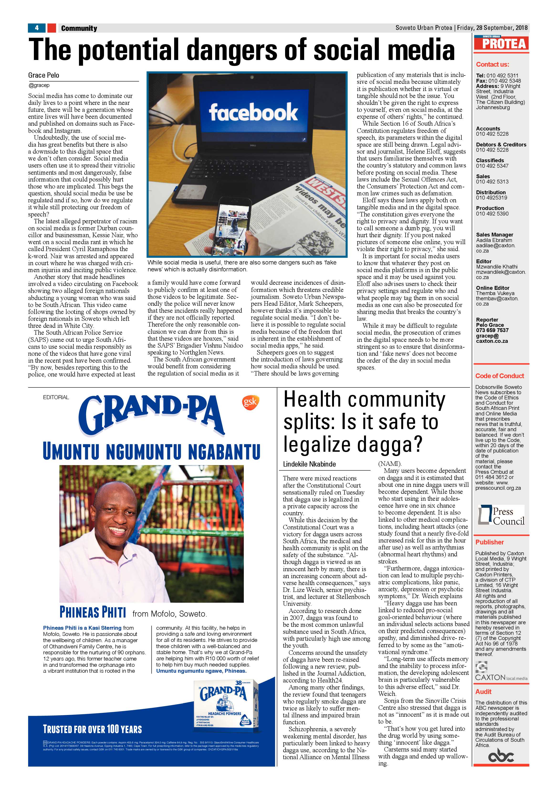 Protea – September 28, 2018 issue page 4