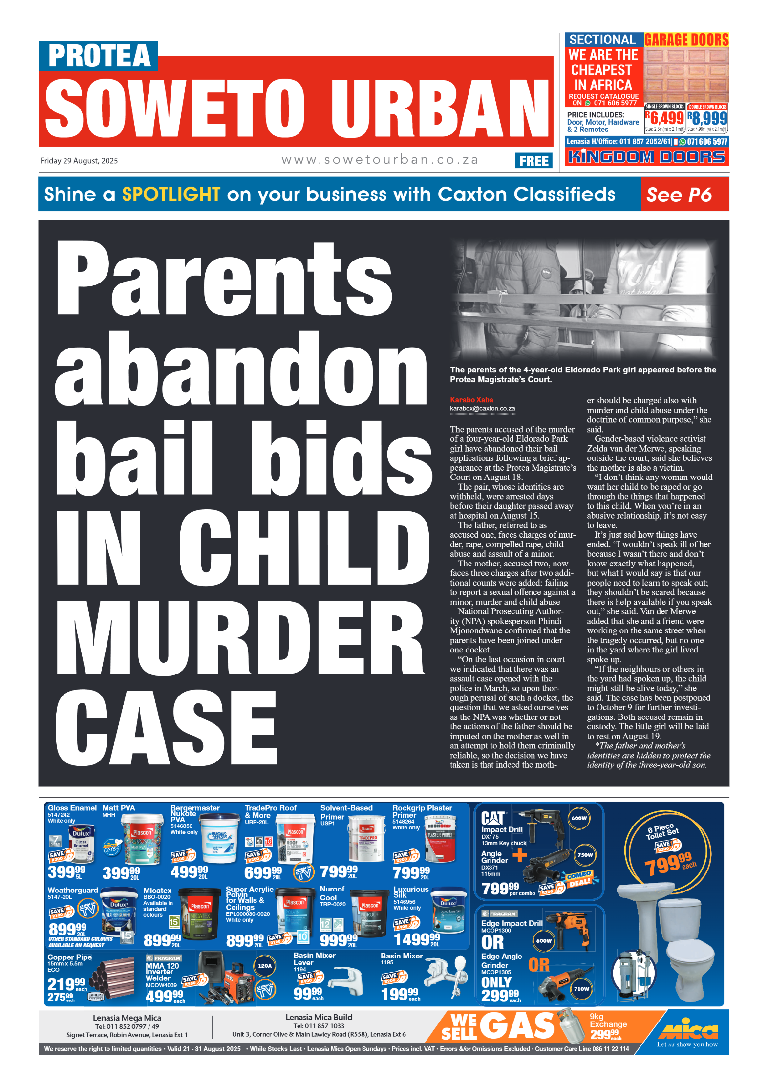 Protea: 29 August 2025 page 1
