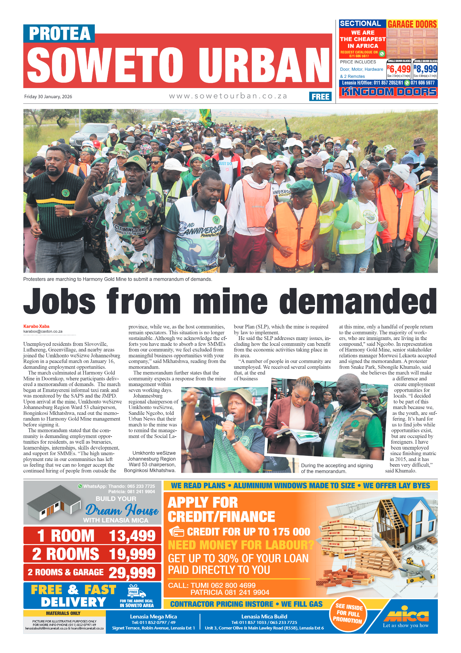 Protea: 30 January 2026 page 1