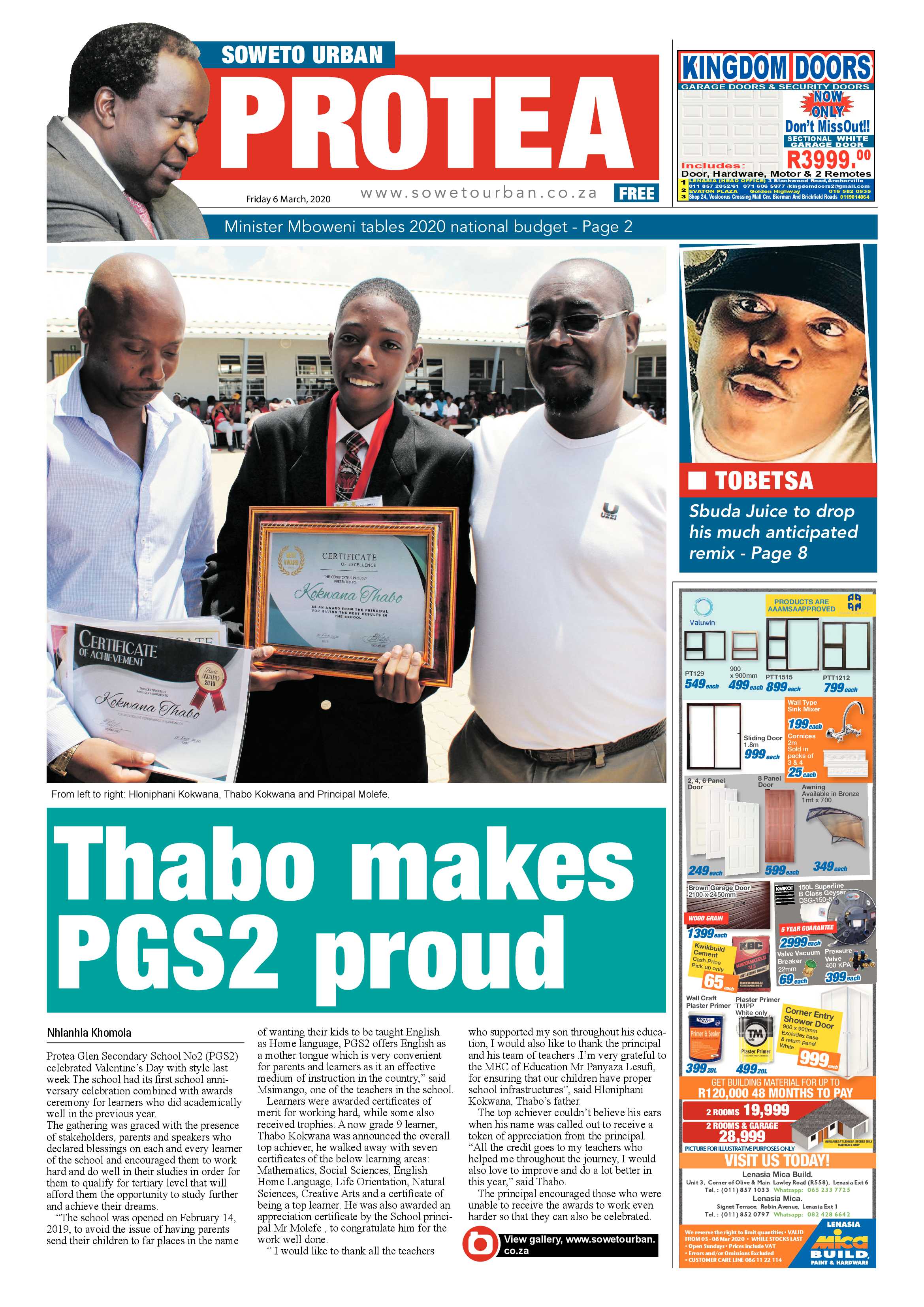 Protea March 6, 2020 page 1