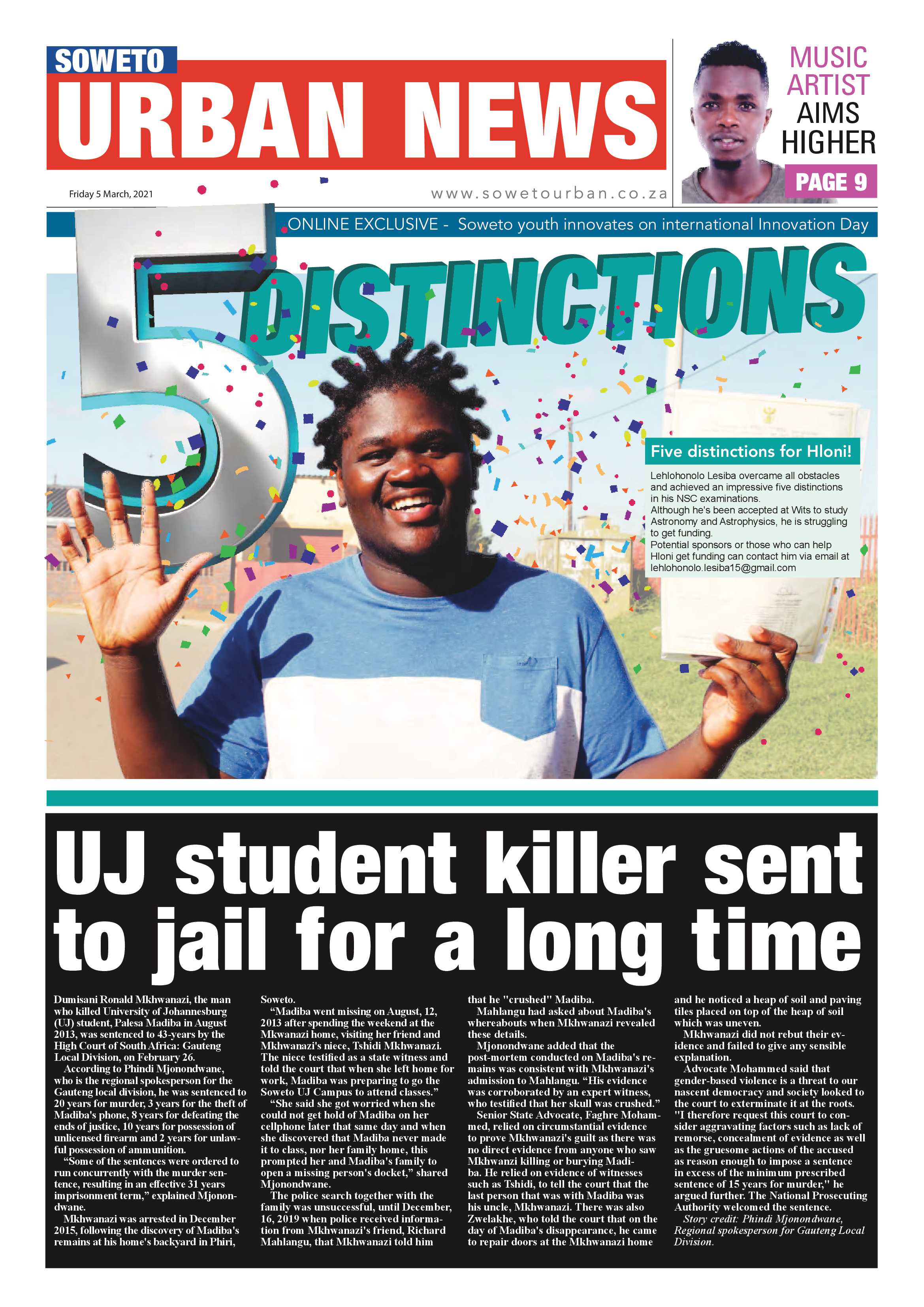 Soweto Urban March 5, 2021 page 1