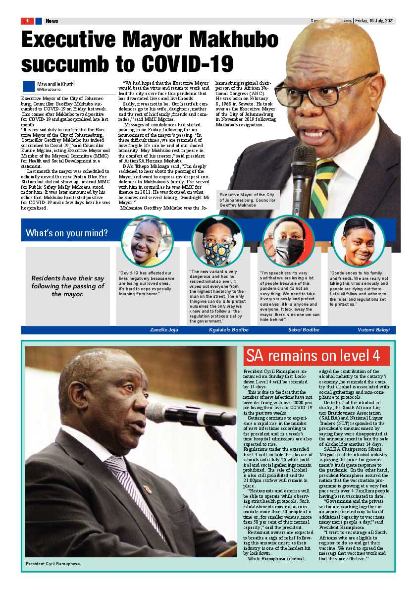 Soweto Urban July, 16 2021 page 4