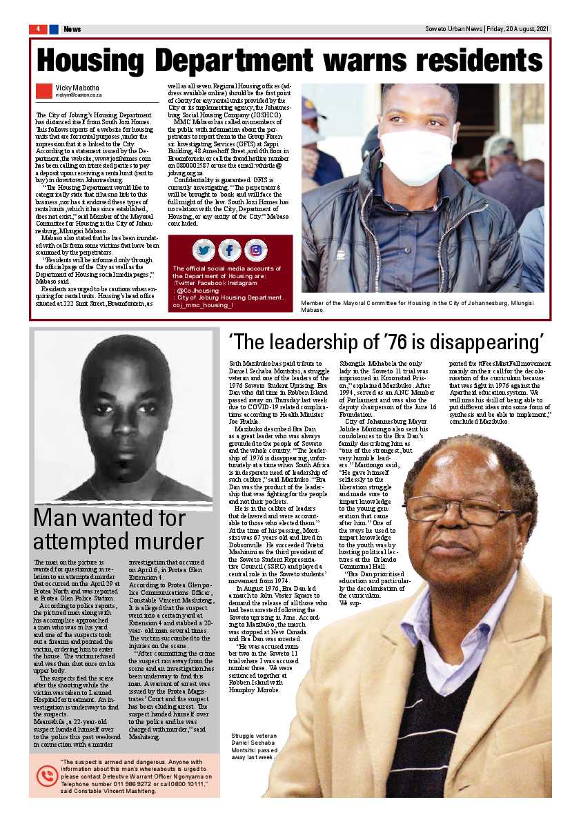 Soweto Urban August, 20 2021 page 4