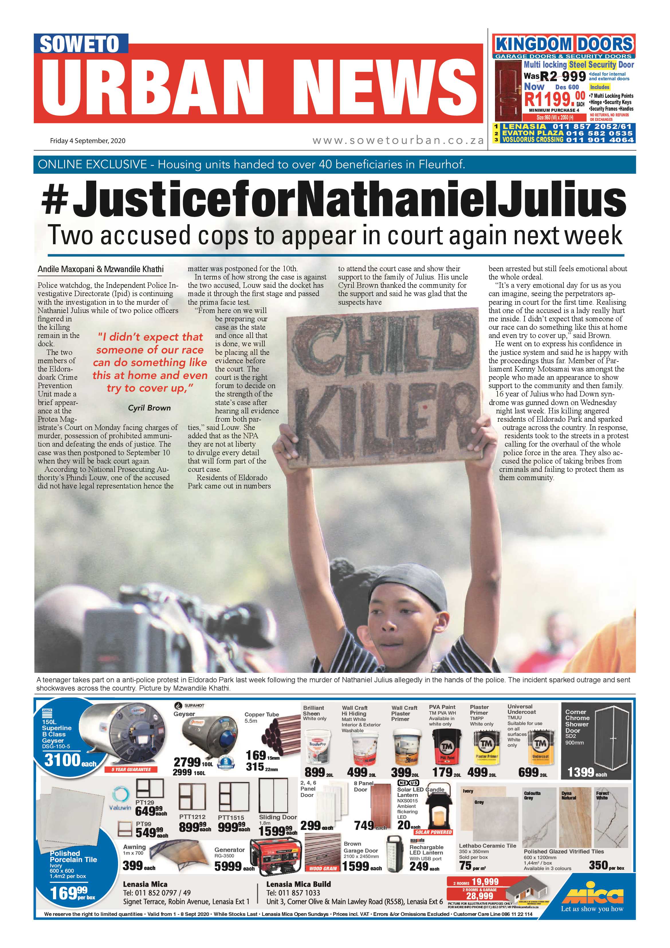 Soweto Urban September 4, 2020 page 1