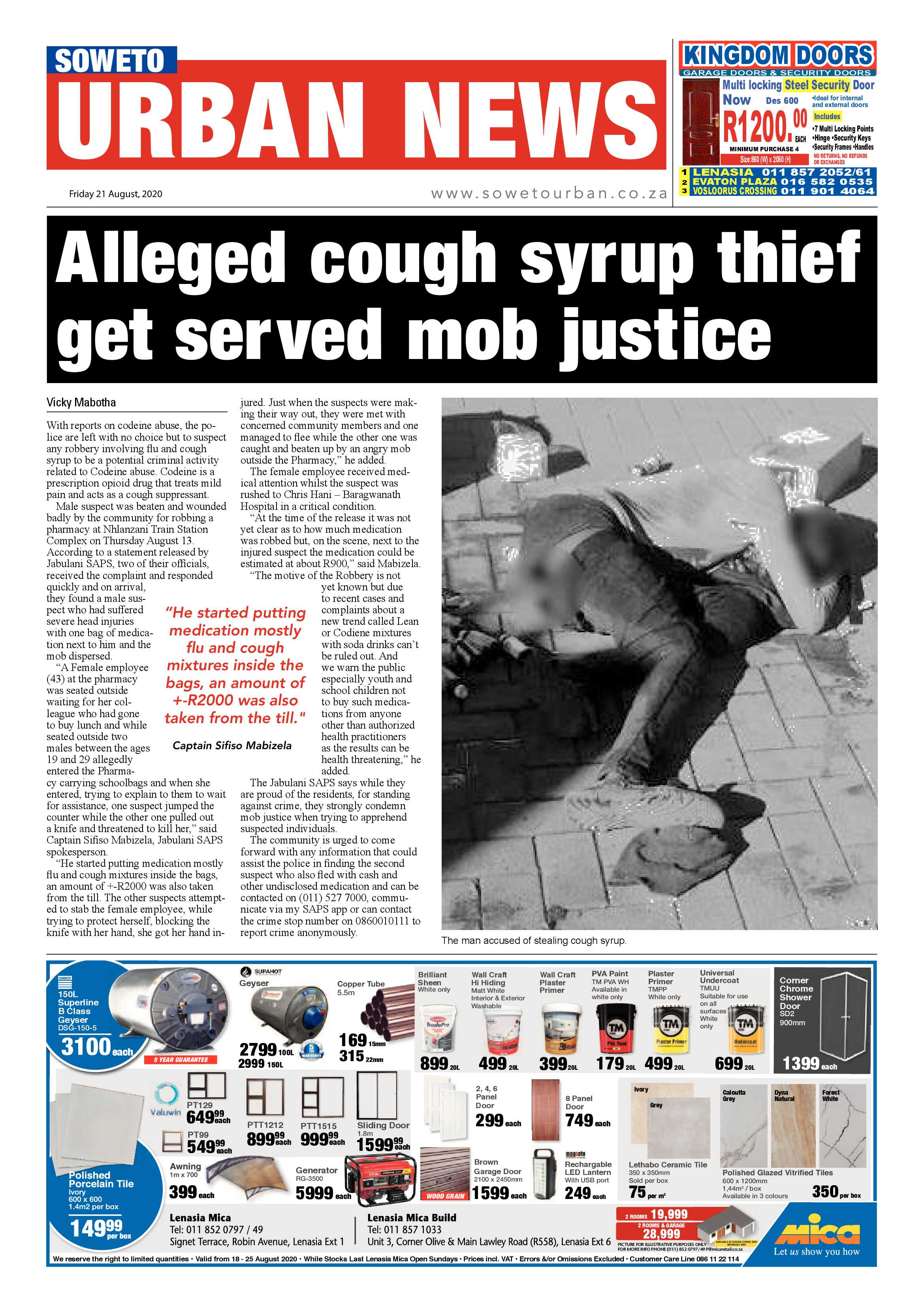Soweto Urban August 21, 2020 page 1