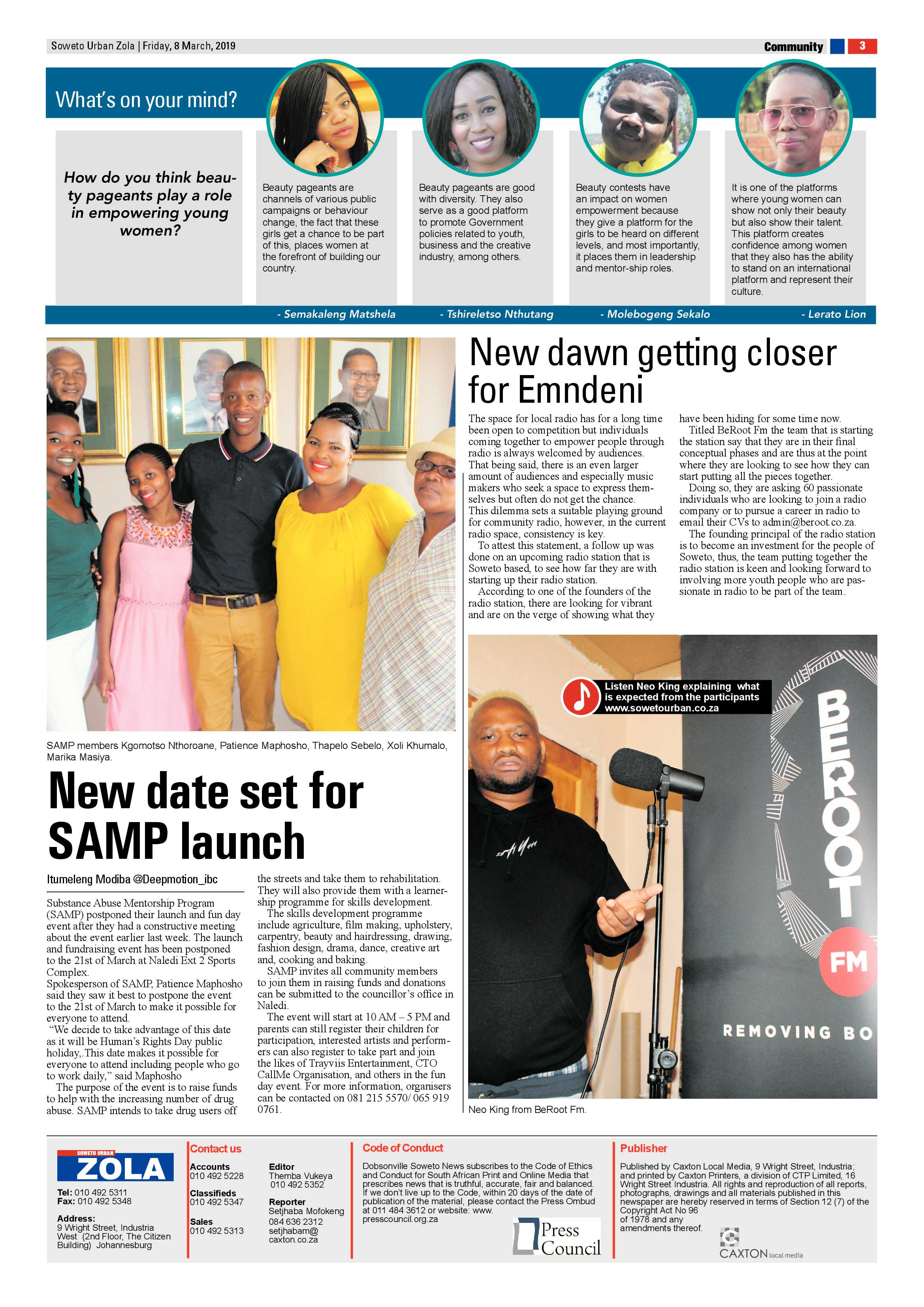 Zola News – March 8 , 2019 page 3