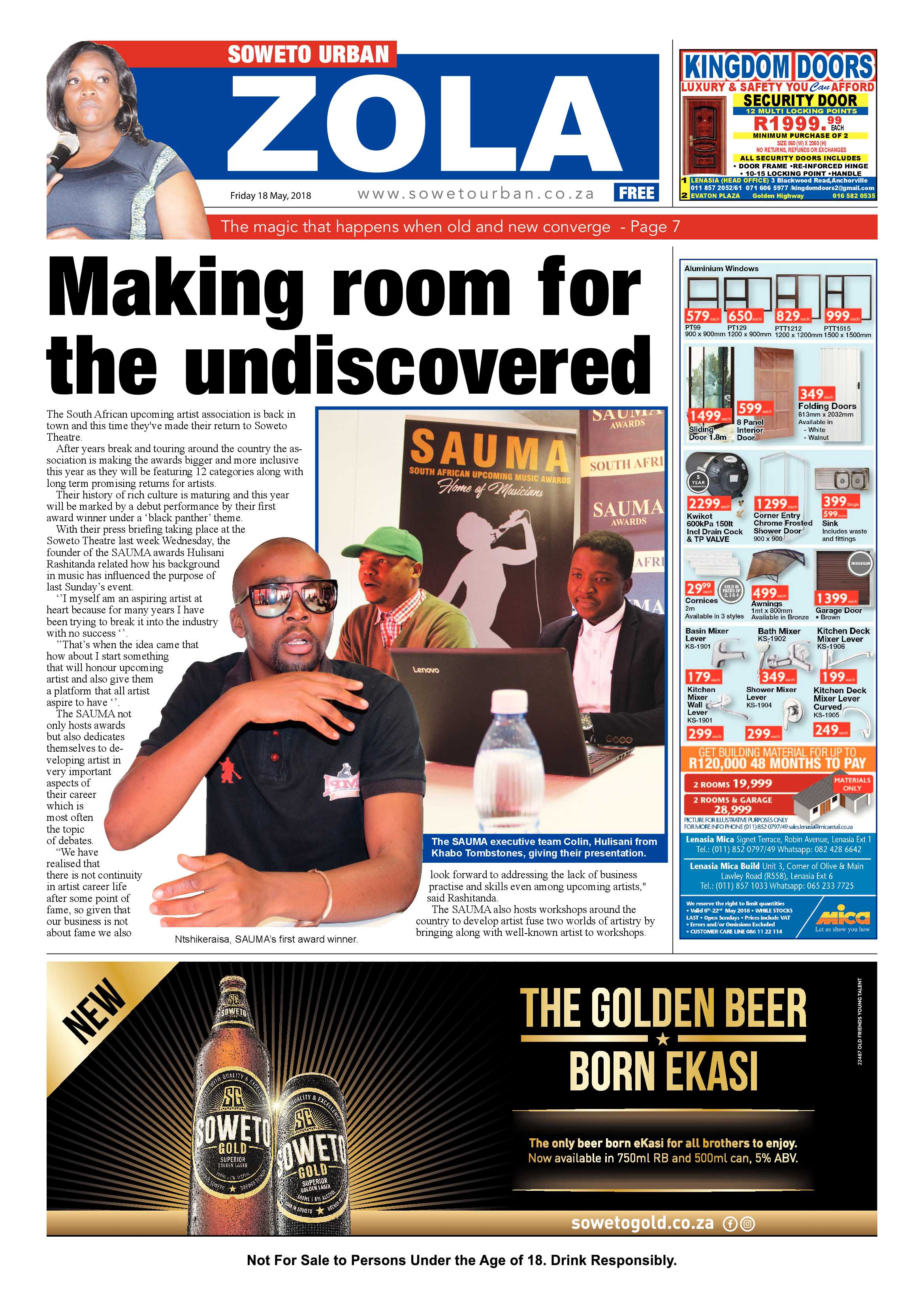 Zola – May 18, 2018 issue page 1