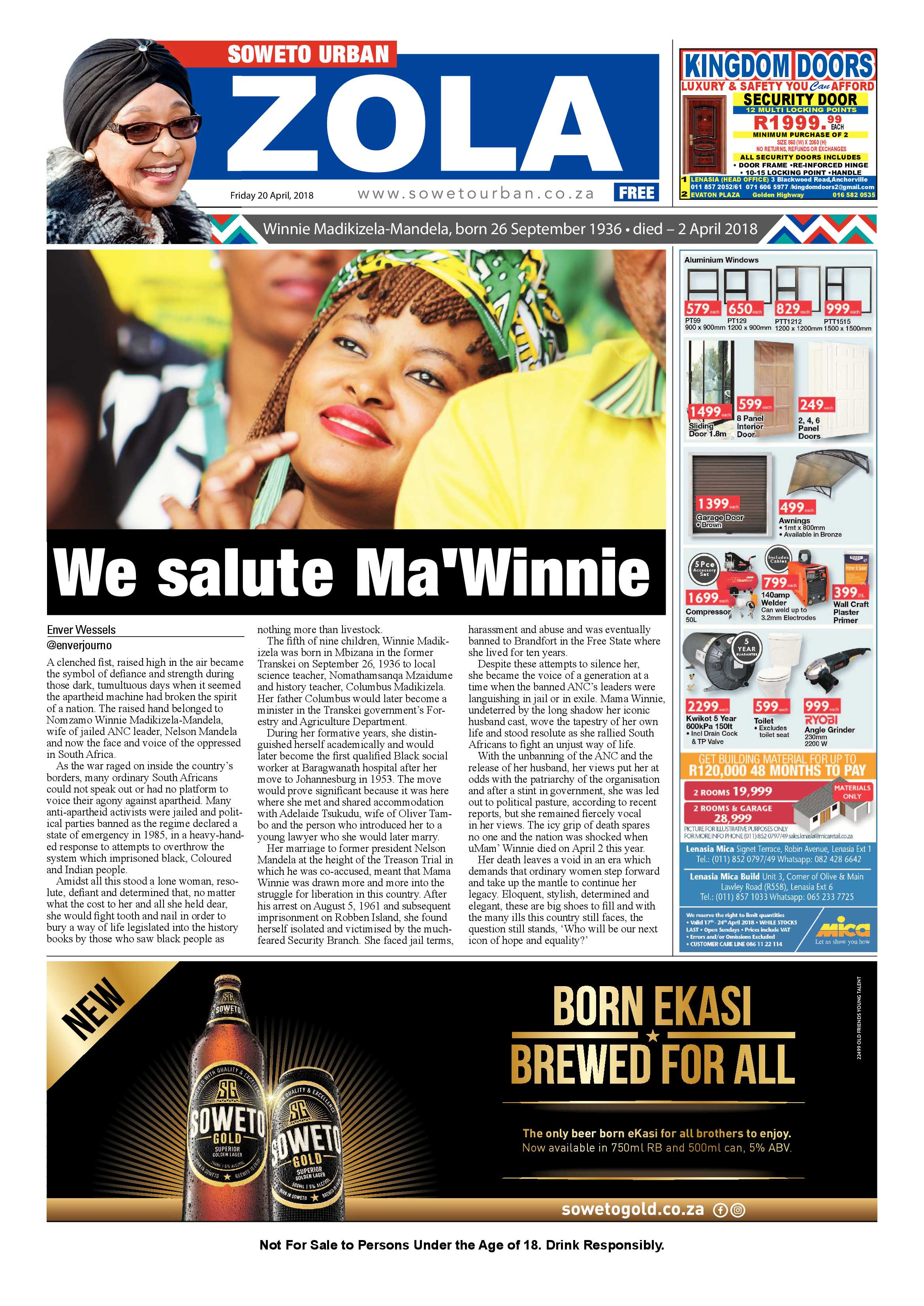 Zola – April 20, 2018 issue page 1