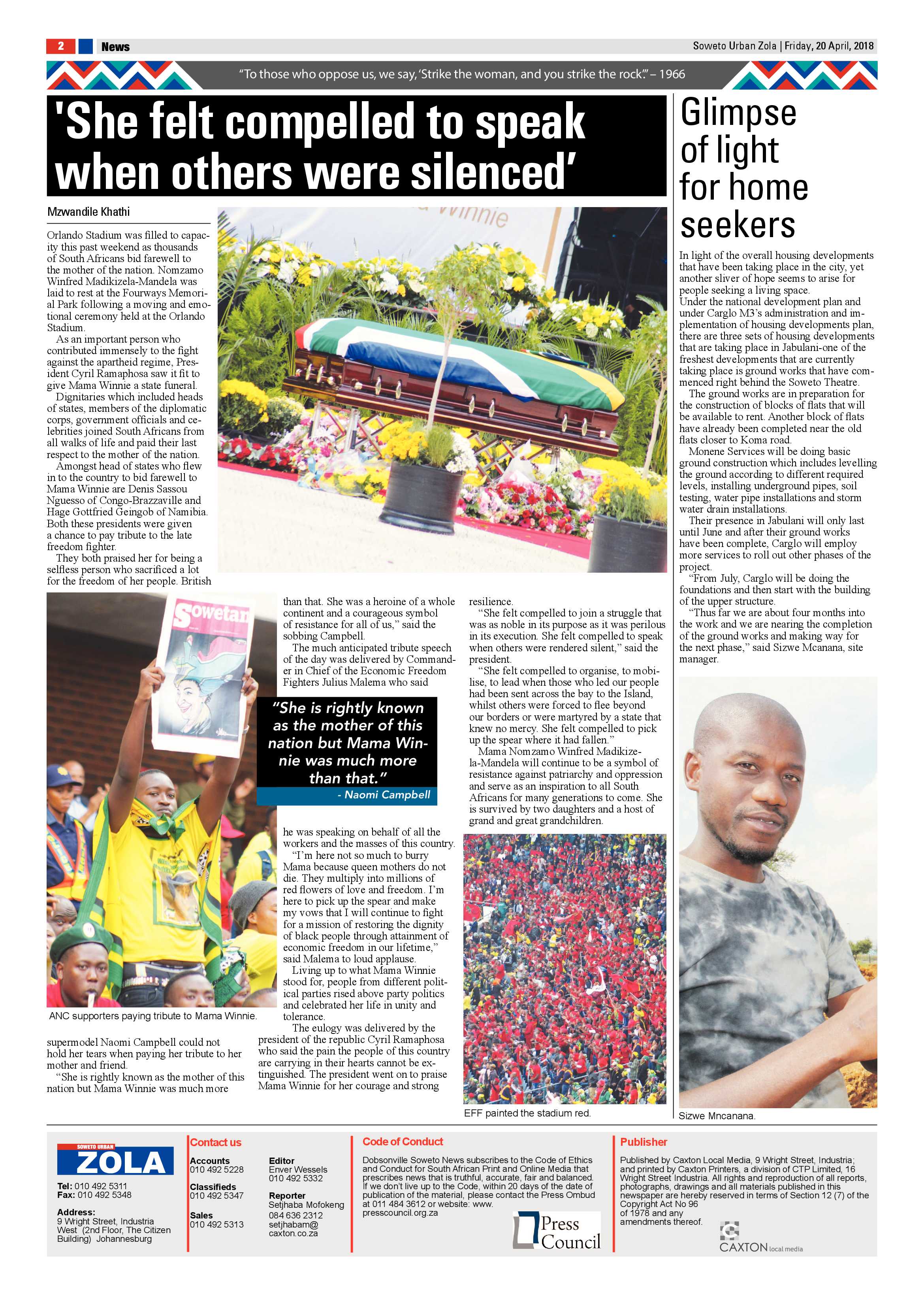 Zola – April 20, 2018 issue page 2