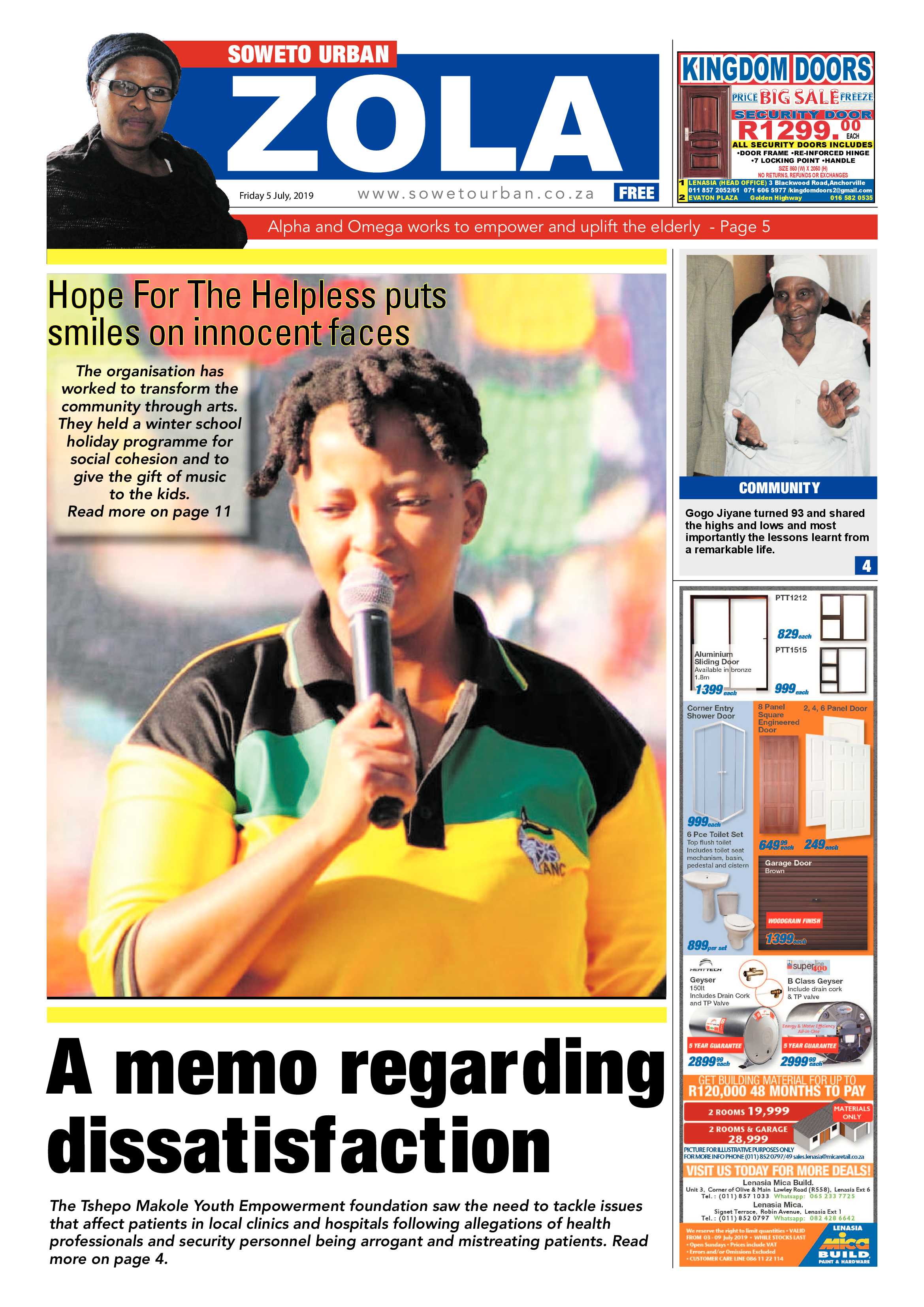 Zola News – July 05, 2019 page 1