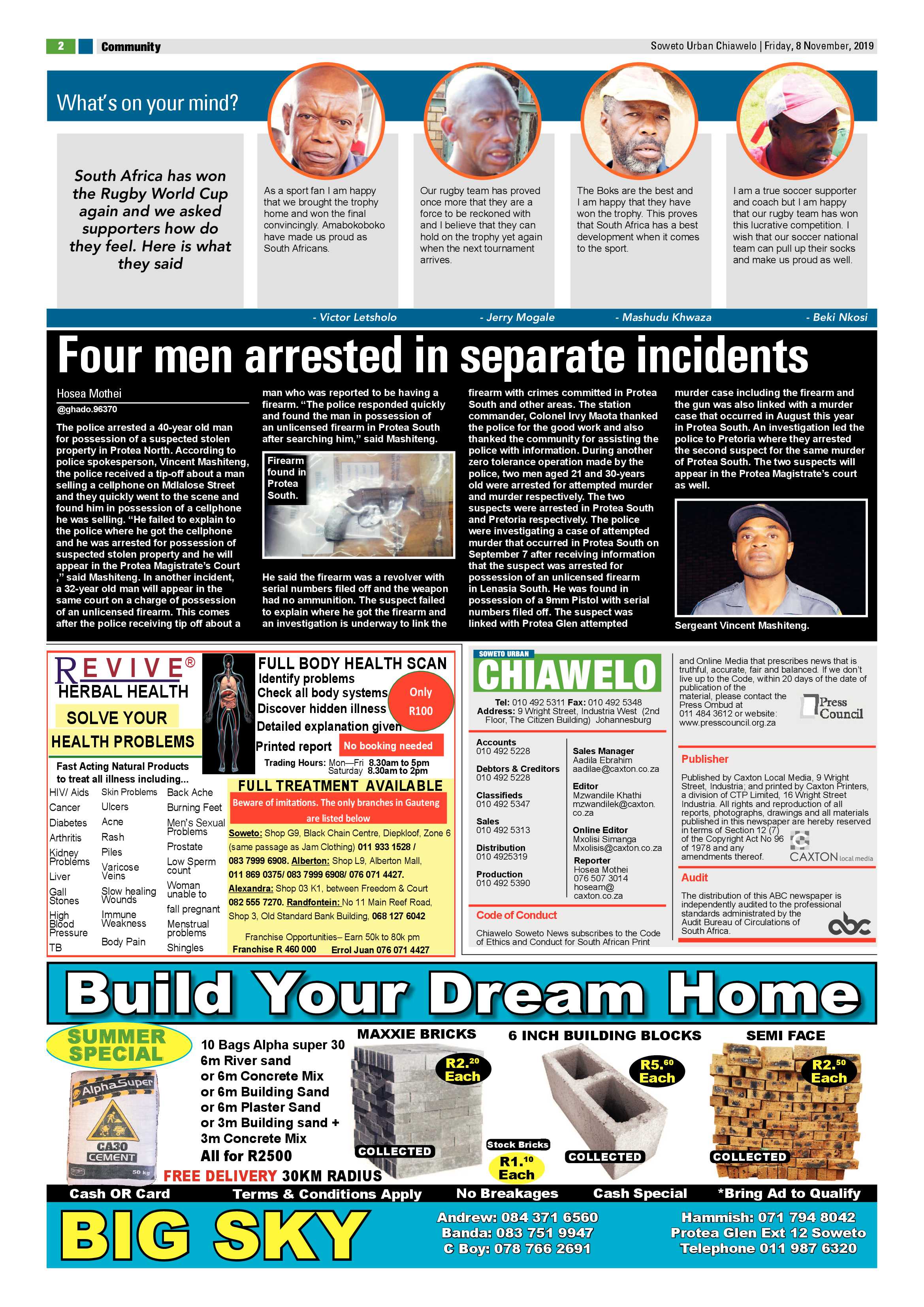 Chiawelo News – November 08, 2019 page 2