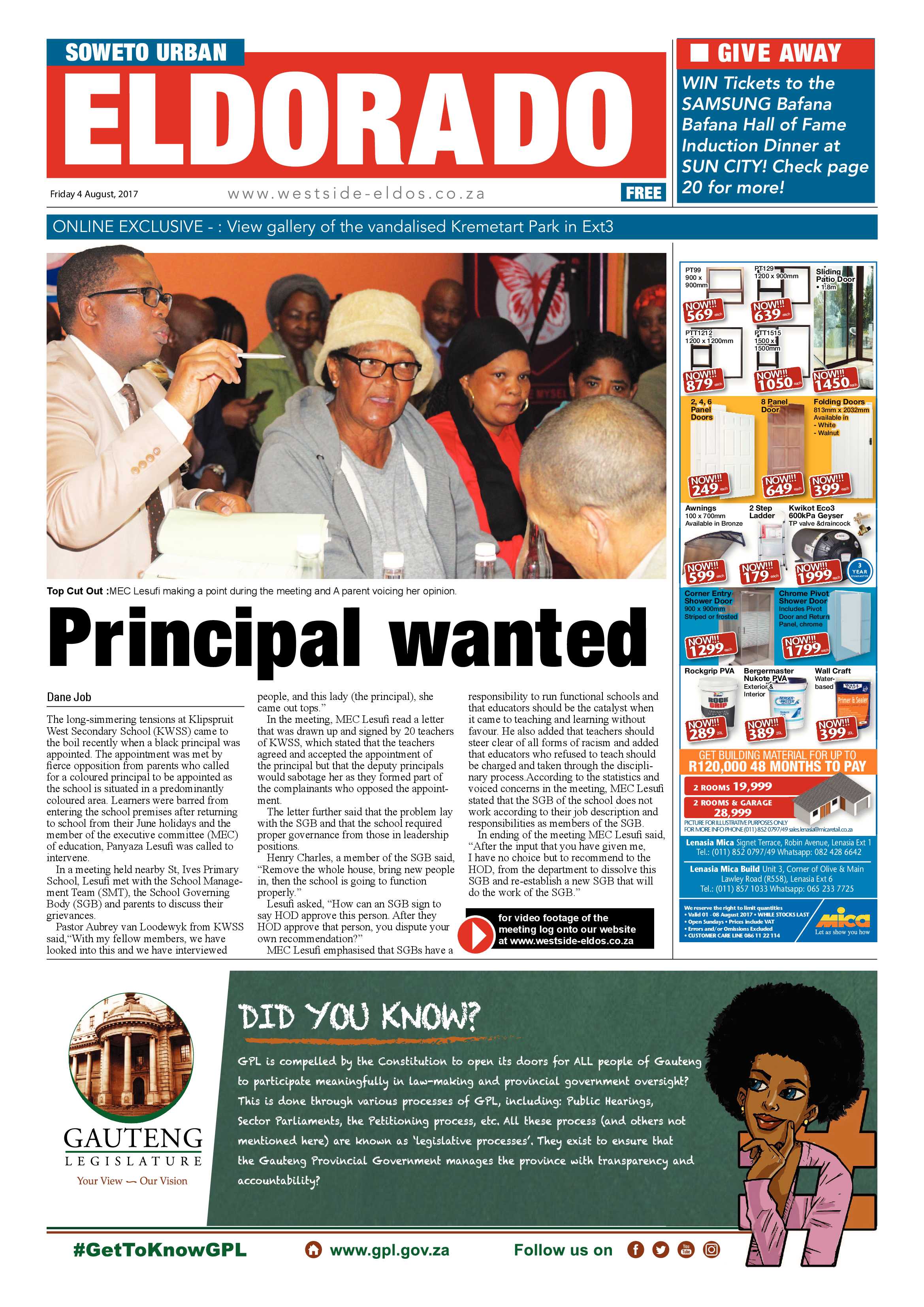 Eldorado – August 4, 2017 issue page 1